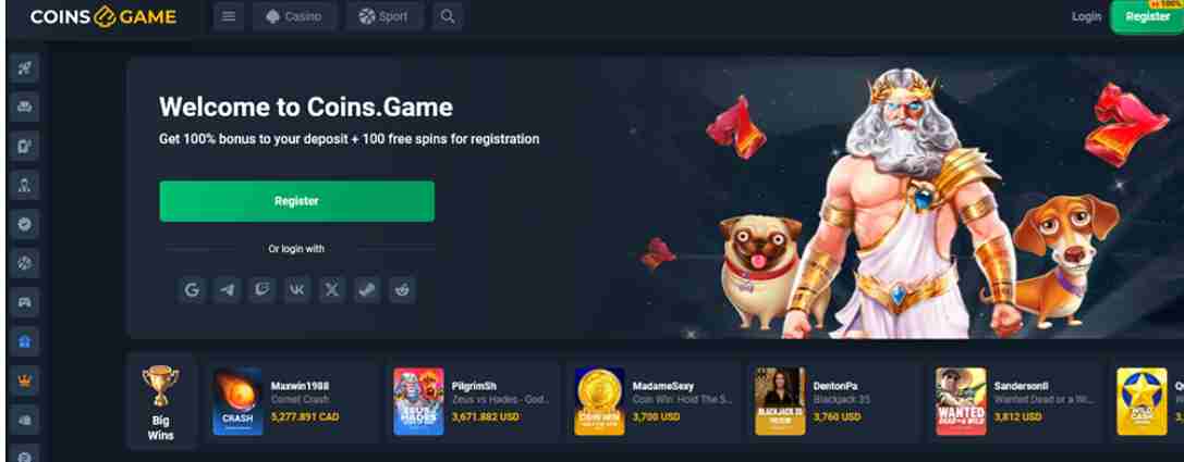 Coins.Game Casino Welcome bonus