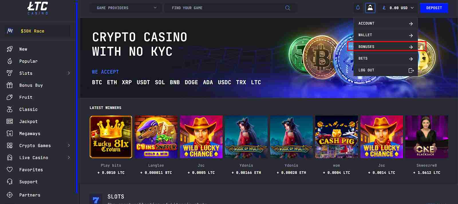LTC Casino bonus offers