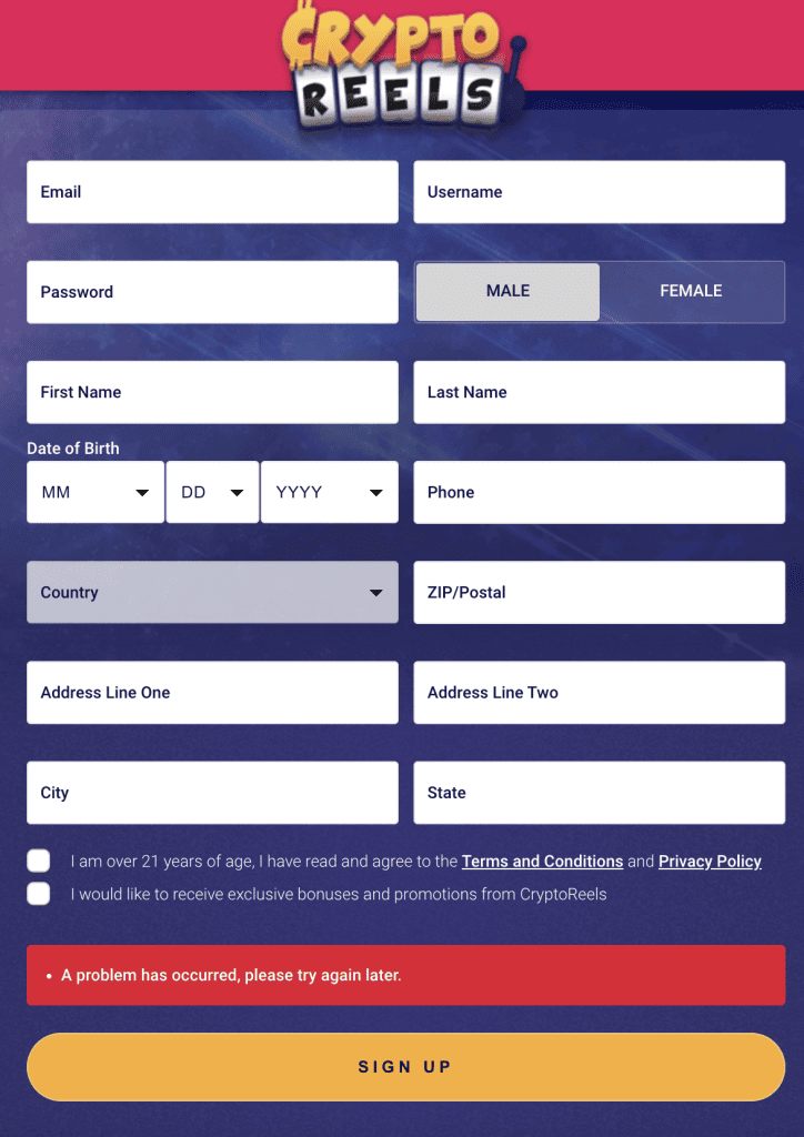 Register at Crypto Reels