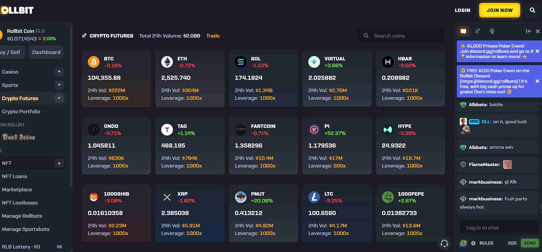 Rollbit Crypto Futures