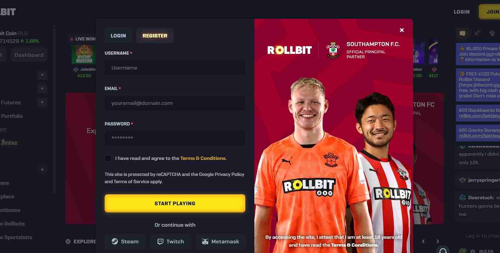 Rollbit No Deposit Bonus