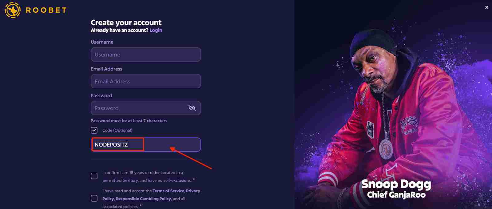 Roobet Promo Code
