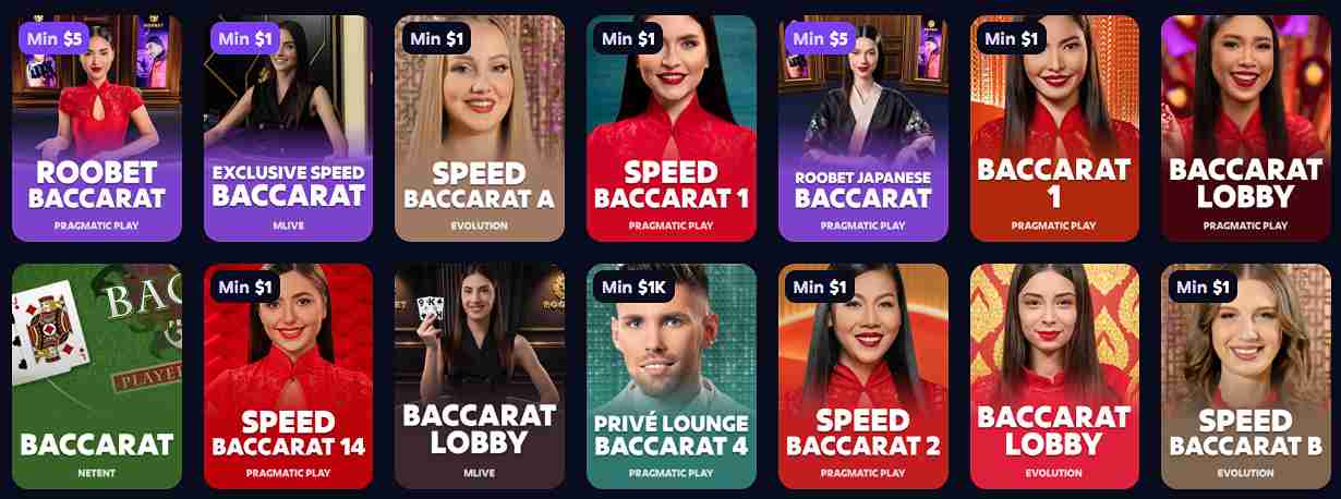 Roobet Promo Code table games