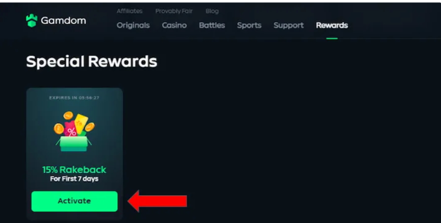 Earn 15% rakeback with Gamdom promo code