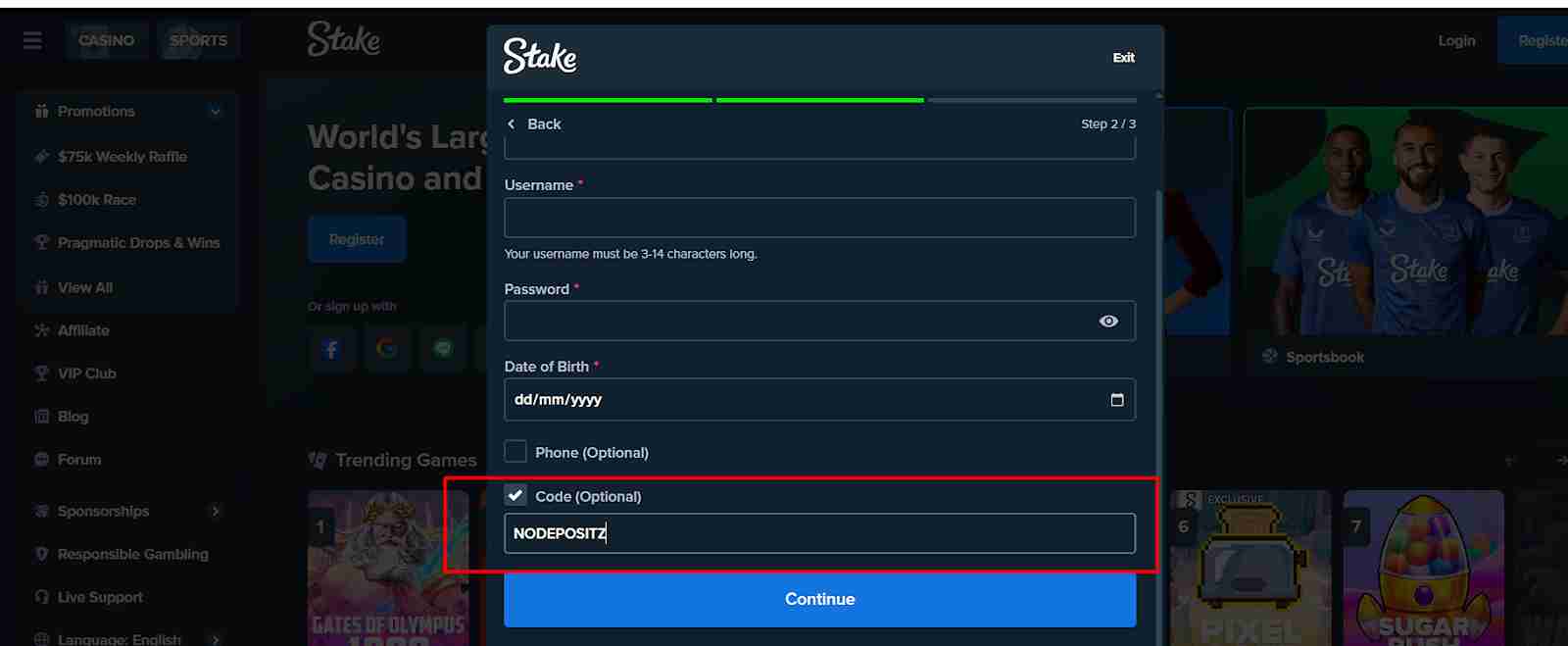 stake promo code