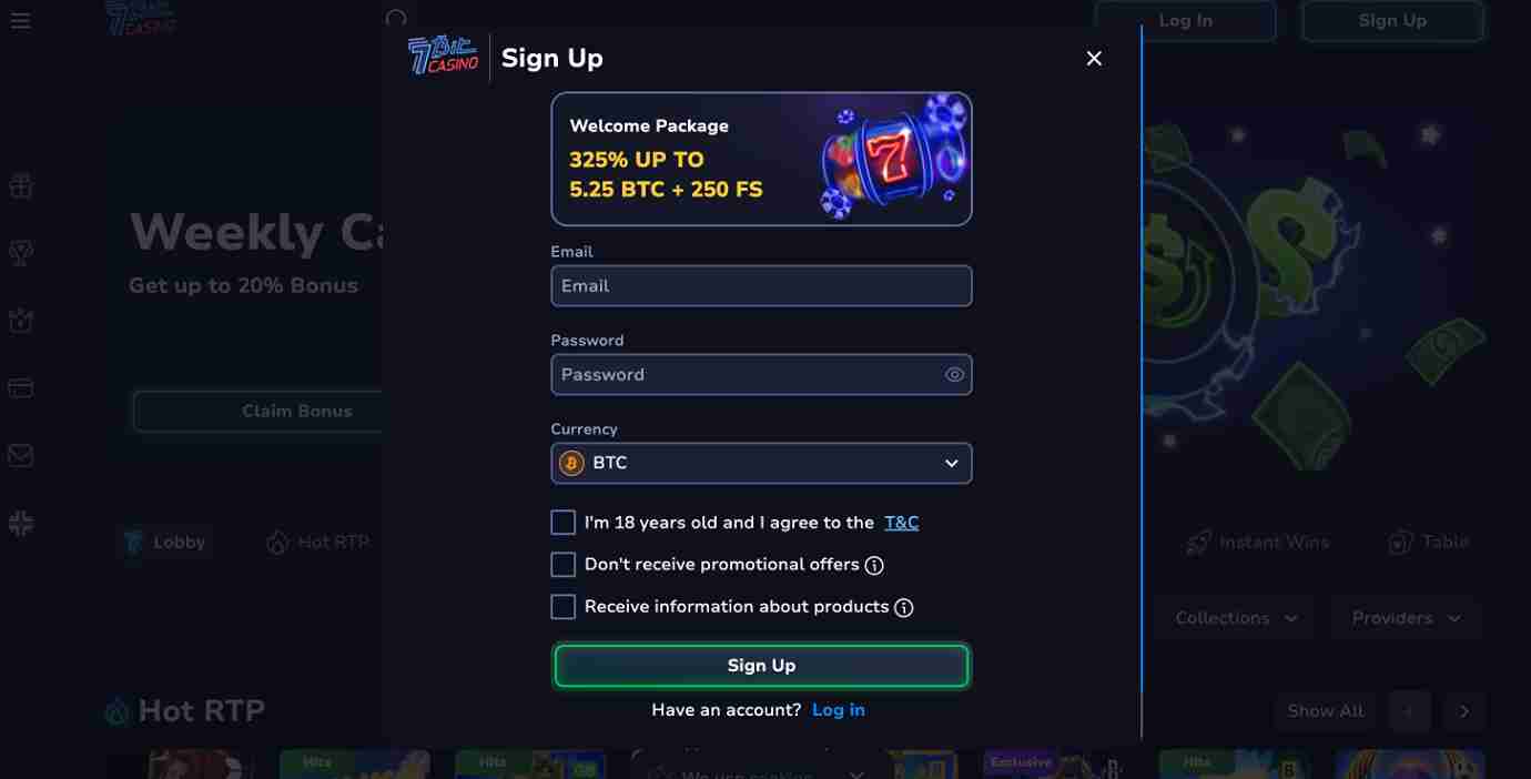 7bit Casino Open an account