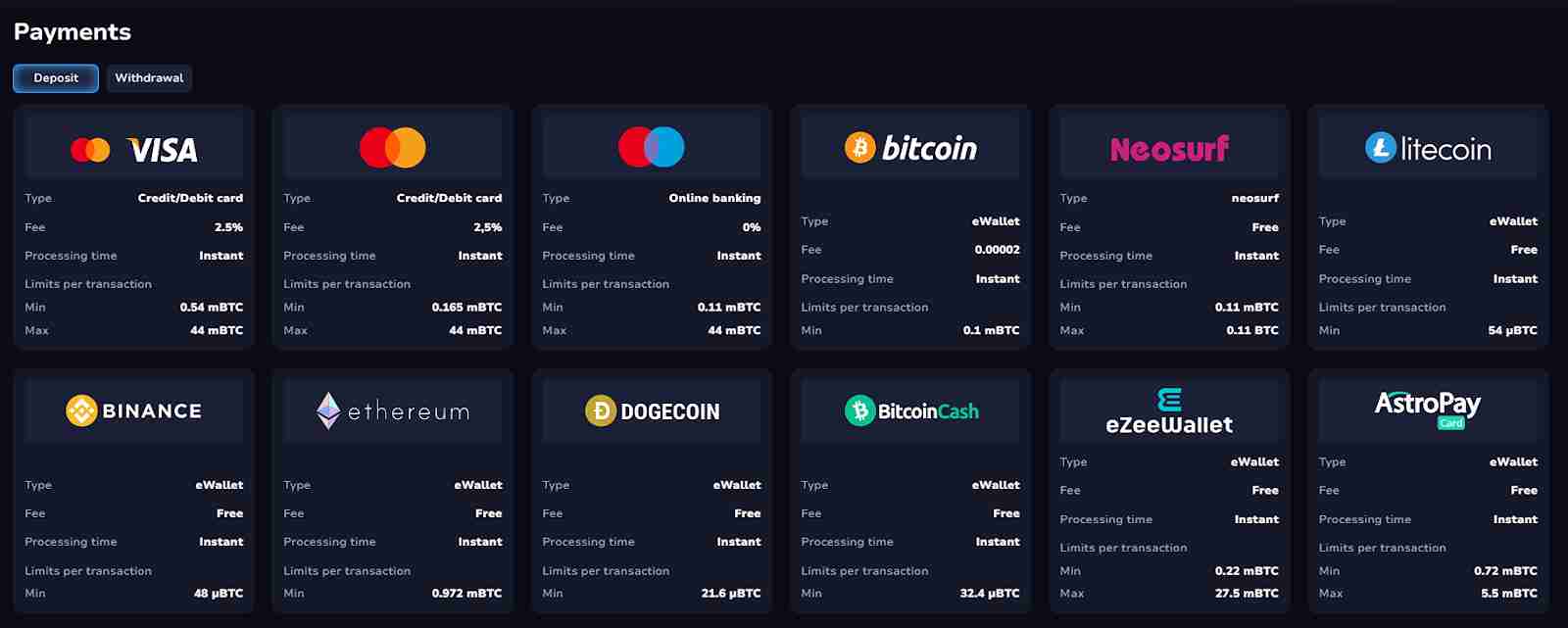 7bit Casino deposit and withdrawal