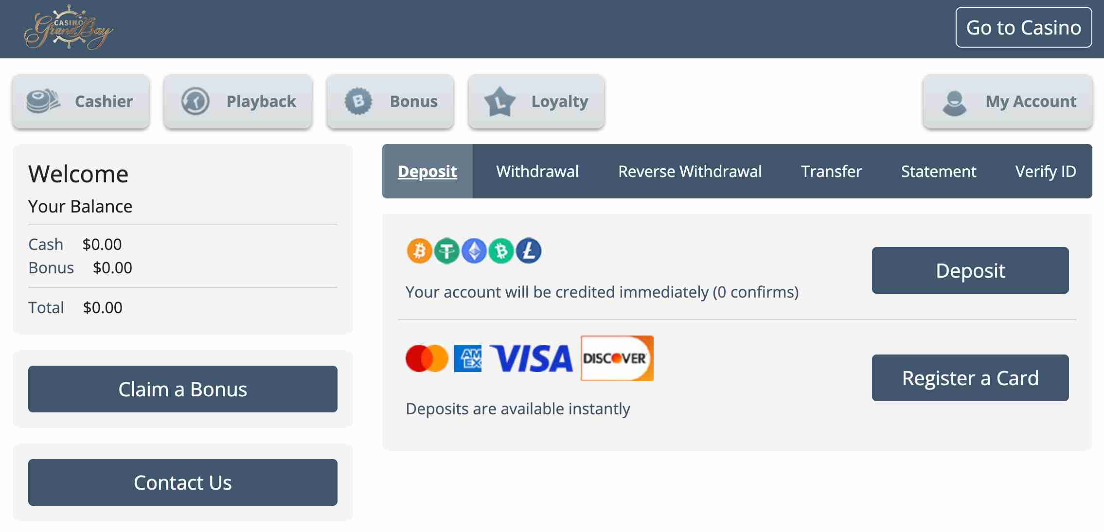 Casino Grand Bay Deposit