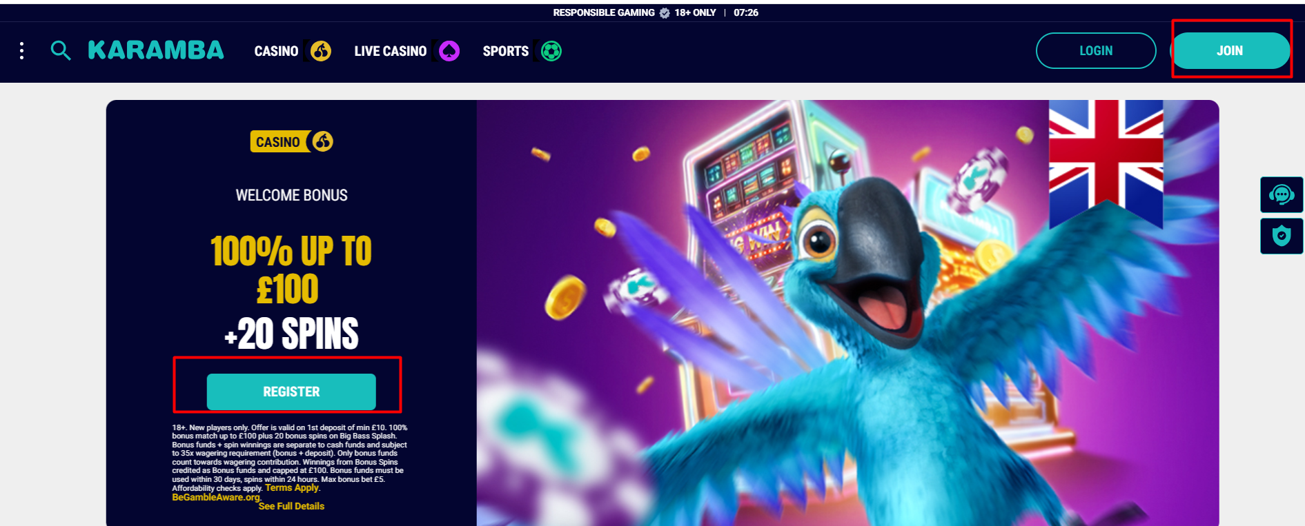 Karamba Casino_register