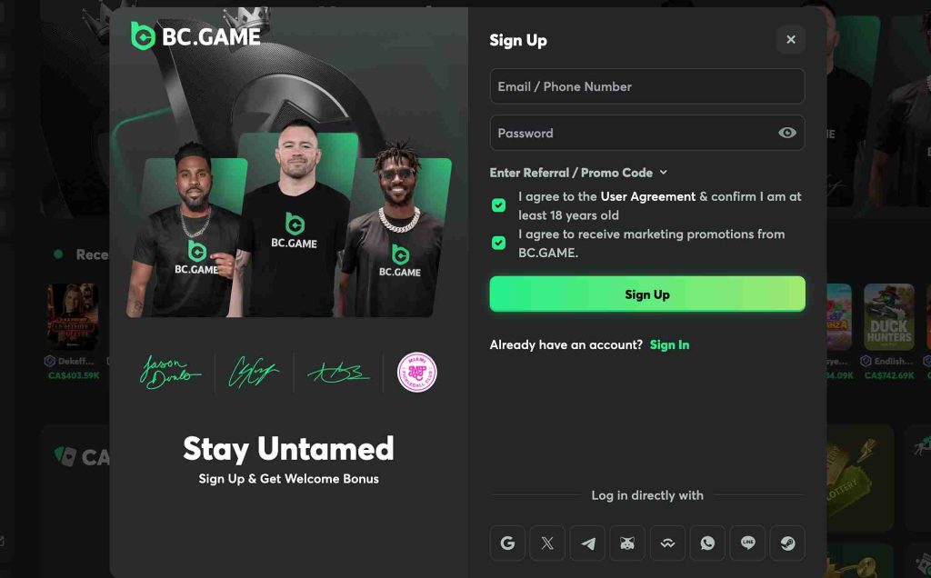 BC.Game Canada Signup Bonus