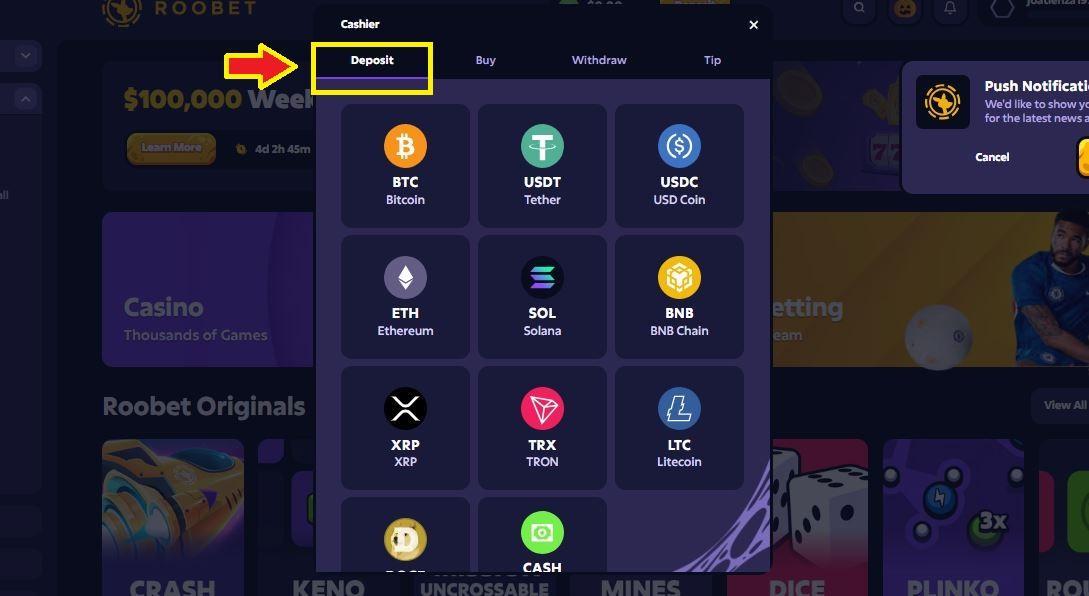 Roobet Deposit