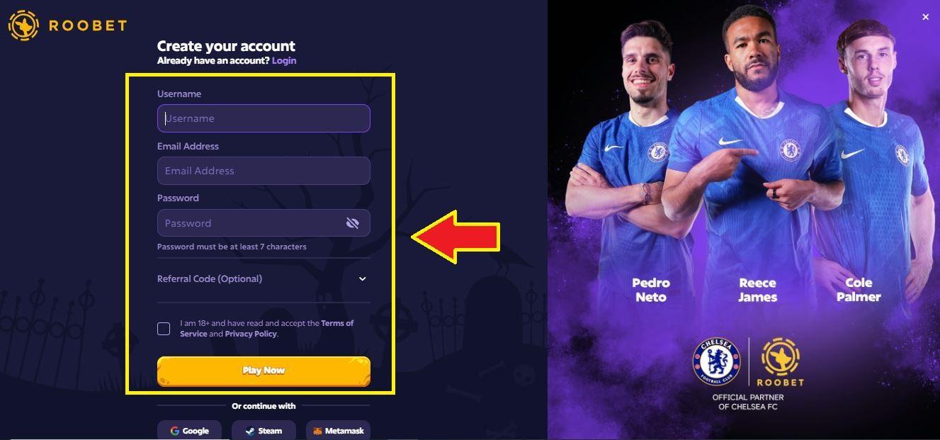 Roobet casino registration